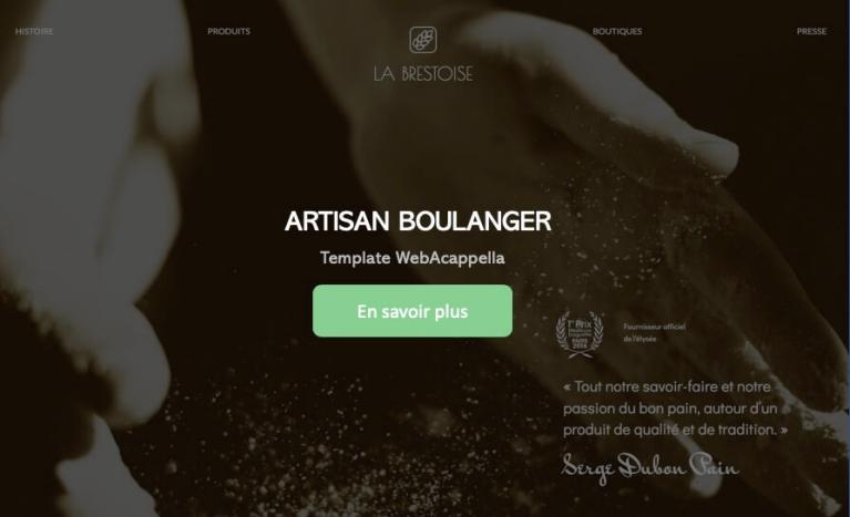 Template WebAcappella ARTISAN BOULANGER
