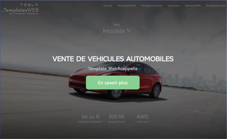 Template WebAcappella VENTE DE VEHICULE