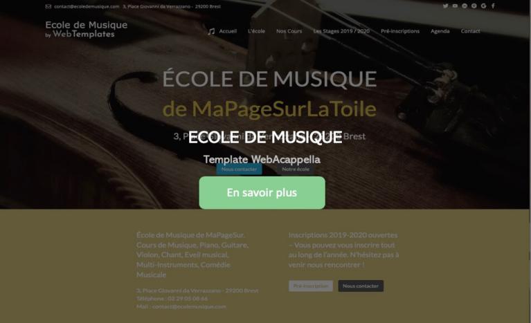 Template WebAcappella ECOLE DE MUSIQUE